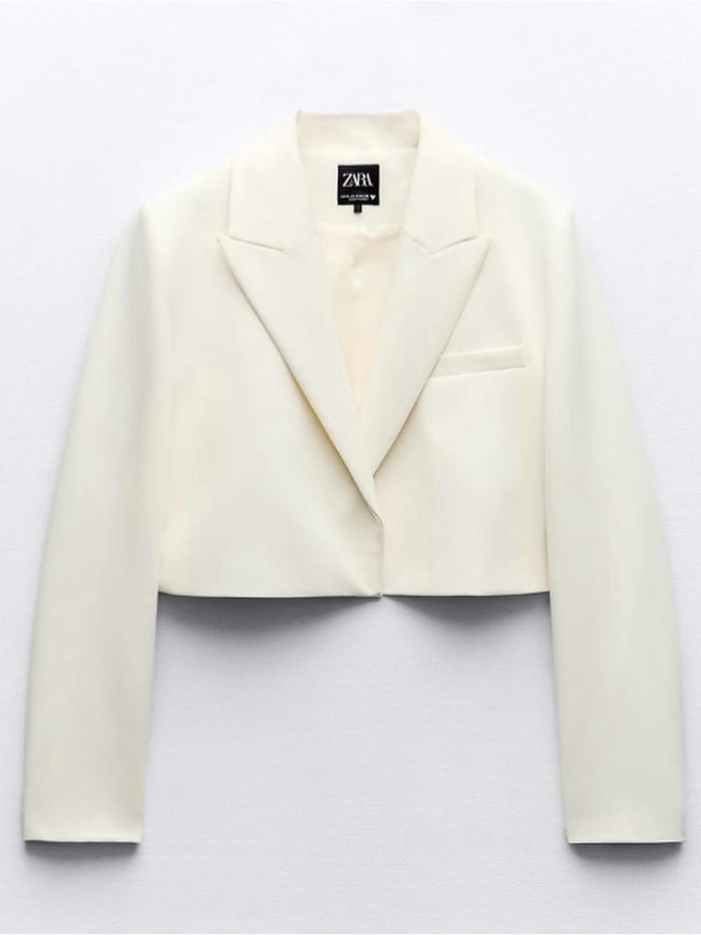 ZARA Off-White Cropped Blazer Jacket